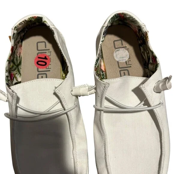Hey Dude Wendy Shoe Coconut Milk Women's 10 White Casual Comfy Loafers Summer - Picture 4 of 9
